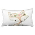 thumbnail image 1 of WinHome Retro Tribal Popular Boho Fox Woodland Baby Girl Nursery Floral Polyester 20 x 30 Inch Rectangle Throw Pillow Covers With Hidden Zipper Home Sofa Cushion Decorative Pillowcases, 1 of 1