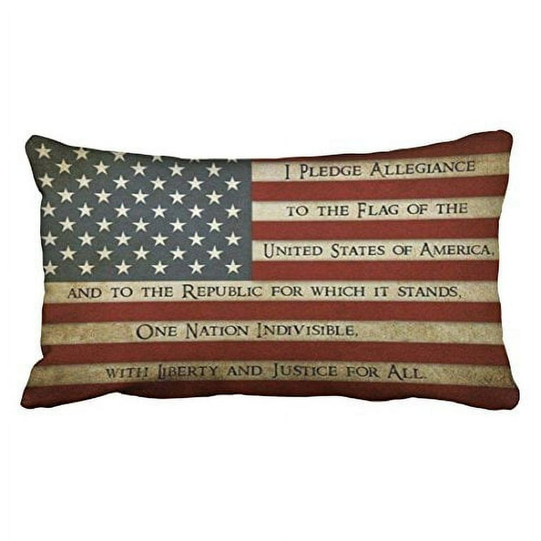 WinHome Rustic Vintage American Flag Pledge Of Allegiance Old Fashioned Chic Polyester 20 x 30 Inch Rectangle Throw Pillow Covers With Hidden Zipper Home Sofa Cushion Decorative Pillowcases Walmart ...
