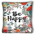 thumbnail image 1 of WinHome Sayings Be Happy Surrounded With Flowers And Plants Personalized Throw Pillow Case Cases Cover Cushion Covers Sofa Size 20x20 Inches Two Side, 1 of 1