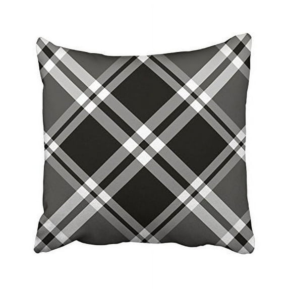 WinHome Seamless Black White And Grey Pattern Decorative Pillowcases With Hidden Zipper Decor Cushion Covers Two Sides 18x18 inches