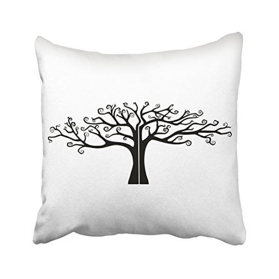 WinHome Simple Black Tree Art Line Painting Decorative Pillowcases With Hidden Zipper Decor Cushion Covers Two Sides 20x20 inches