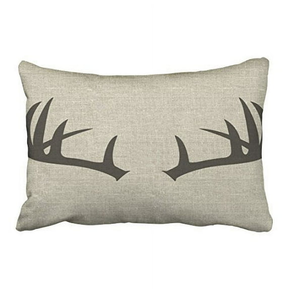 WinHome Simple Fashion Popular Vintage Deer Antlers Silhouette Pattern Polyester 20 x 30 Inch Rectangle Throw Pillow Covers With Hidden Zipper Home Sofa Cushion Decorative Pillowcases