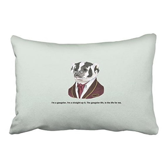 WinHome Skunk In Suit And Glasses Pillow Cover With Hidden Zipper Decor Cushion Two Side 20x30 inches