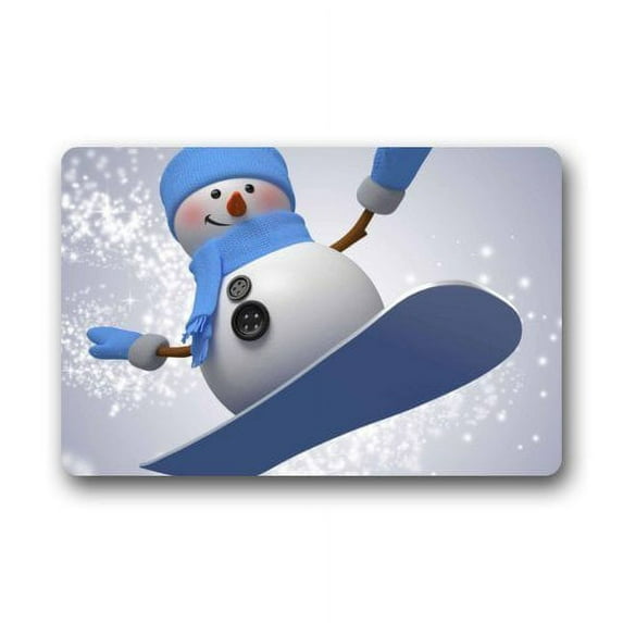 WinHome Snowman Skiing Doormat Floor Mats Rugs Outdoors/Indoor Doormat Size 23.6x15.7 inches
