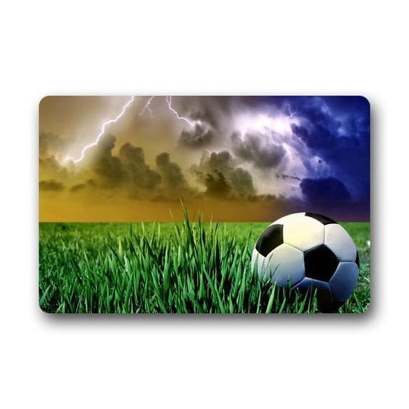 WinHome Soccer Ball Art Doormat Floor Mats Rugs Outdoors/Indoor Doormat Size 23.6x15.7 inches