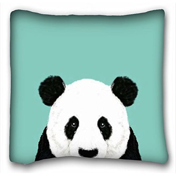 WinHome Square Throw Pillow Case Cushion Cover Mint Bright Colorful Panda Art Design Size 18x18 inches Two Side Print