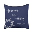 thumbnail image 1 of WinHome Square Throw Pillow Covers Forever Nautical Navy Blue Wedding Customizable Pillowcases Polyester 18 X 18 Inch With Hidden Zipper Home Sofa Cushion Decorative Pillowcase, 1 of 1