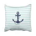 thumbnail image 1 of WinHome Square Throw Pillow Covers Nautical Aqua White Stripes Navy Blue Anchor Decorative Pillowcases Polyester 18 X 18 Inch With Hidden Zipper Home Sofa Cushion Decorative Pillowcase, 1 of 1