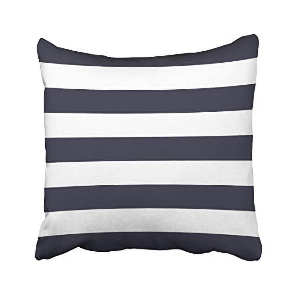 WinHome Square Throw Pillow Covers Navy Blue Nautical Stripes Outdoor