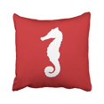 thumbnail image 1 of WinHome Square Throw Pillow Covers Red Nautical Seahorse Simple Pattern Pillowcases Polyester 18 X 18 Inch With Hidden Zipper Home Sofa Cushion Decorative Pillowcase, 1 of 1