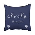 thumbnail image 1 of WinHome Square Throw Pillow Covers Retro Mr And Mrs Navy Blue Nautical Wedding Customizable Pillowcases Polyester 18 X 18 Inch With Hidden Zipper Home Sofa Cushion Decorative Pillowcase, 1 of 1