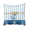 thumbnail image 1 of WinHome Square Throw Pillow Covers Vintage Blue White Stripe Faux Gold Glitter Anchor Decorative Pillowcases Polyester 18 X 18 Inch With Hidden Zipper Home Sofa Cushion Decorative Pillowcase, 1 of 1