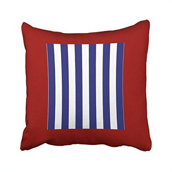 WinHome Square Throw Pillow Covers Vintage Classic Nautical Blue And White Stripe Personalize Pillowcases Polyester 18 X 18 Inch With Hidden Zipper Home Sofa Cushion Decorative Pillowcase