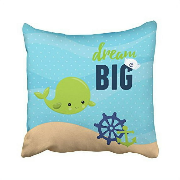 WinHome Square Throw Pillow Covers Vintage Popular Adorable Nautical Whale Pillowcases Polyester 18 X 18 Inch With Hidden Zipper Home Sofa Cushion Decorative Pillowcase