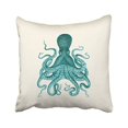 thumbnail image 1 of WinHome Square Throw Pillow Covers Vintage Turquoise Octopus Illustration On Cream Pillowcases Polyester 18 X 18 Inch With Hidden Zipper Home Sofa Cushion Decorative Pillowcase, 1 of 1
