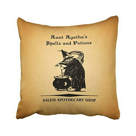 WinHome Steampunk Vintage Witch Spells Potions Magic Painting Polyester 18 x 18 Inch Square Throw Pillow Covers With Hidden Zipper Home Sofa Cushion Decorative Pillowcases