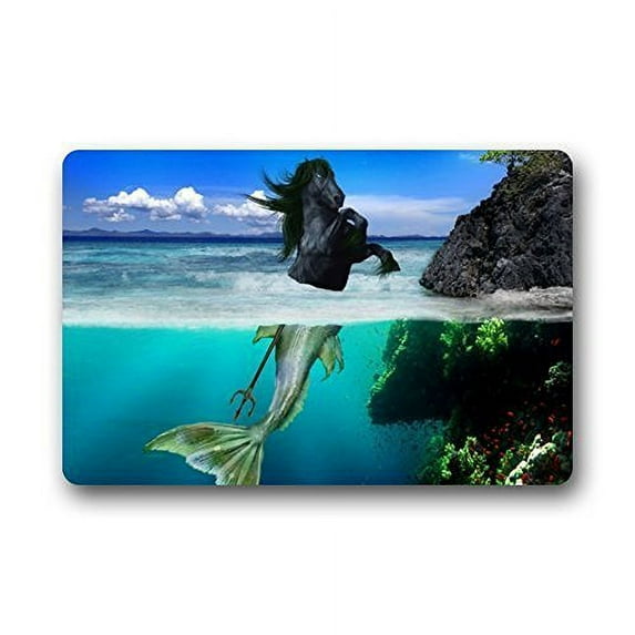 WinHome Summer Flower and Flying Butterfly Doormat Floor Mats Rugs Outdoors/Indoor Doormat Size 23.6x15.7 inches