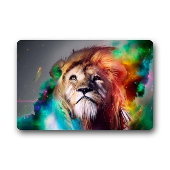 WinHome The King of Forest Lion Doormat Floor Mats Rugs Outdoors/Indoor Doormat Size 23.6x15.7 inches