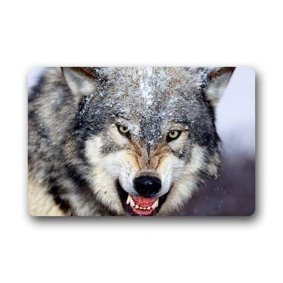 WinHome The Mad Wolf Doormat Floor Mats Rugs Outdoors/Indoor Doormat Size 30x18 inches