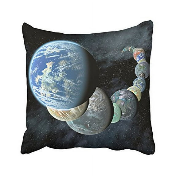 WinHome Three-Dimensional Planets Earth In The Universe Decorative Pillowcases With Hidden Zipper Decor Cushion Covers Two Sides 20x20 inches