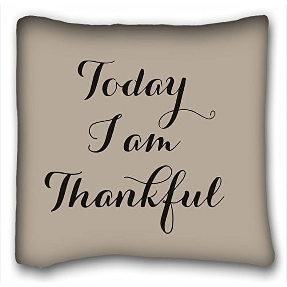WinHome Today I Am Thankful Fall Look Throw Pillow Case Cases Cover Cushion Covers Fall Decor Sofa Size 18x18 Inches Two Side