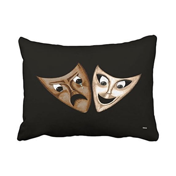 WinHome Tragedy Comedy Throw Pillow Covers Cushion Cover Case 20X30 Inches Pillowcases Two Side