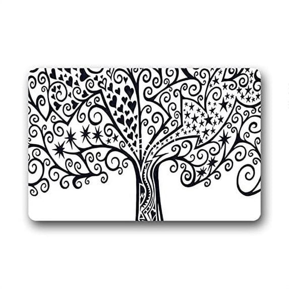 WinHome Tree Of Life Doormat Floor Mats Rugs Outdoors/Indoor Doormat Size 23.6x15.7 inches