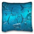 thumbnail image 1 of WinHome Underwater World Shark In The Deep Sea Ocean Animal Fish Pillow Case Zippered Pillow Cover Soft Throw Pillowcase Size 18x18 Inches Two Side Print, 1 of 1
