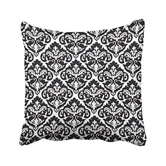 WinHome Vintage Black And White Pattern Pillow Cover With Hidden Zipper Decor Cushion Two Sides 20x20 inches