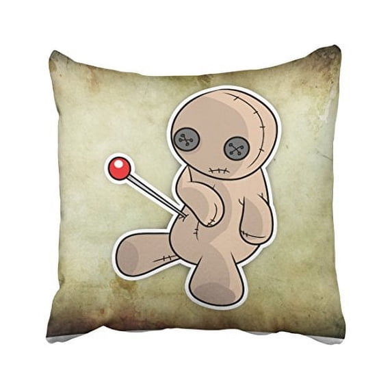 WinHome Vintage Creepy Shabby Chic Voodoo Doll Polyester 18 x 18 Inch Square Throw Pillow Covers With Hidden Zipper Home Sofa Cushion Decorative Pillowcases