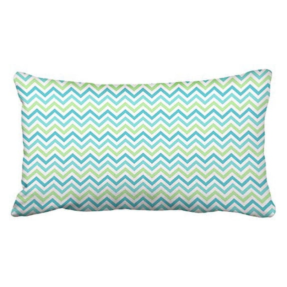 WinHome Vintage Fashion Blue And Lime Green Chevron Zigzag Pattern Custom Simple Polyester 20 x 30 Inch Rectangle Throw Pillow Covers With Hidden Zipper Home Sofa Cushion Decorative Pillowcases