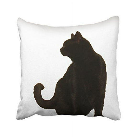 WinHome Halloween Black Cat Silhouette Throw Pillow Covers Cushion Cover Case 18x18 Inches Pillowcases Two Side