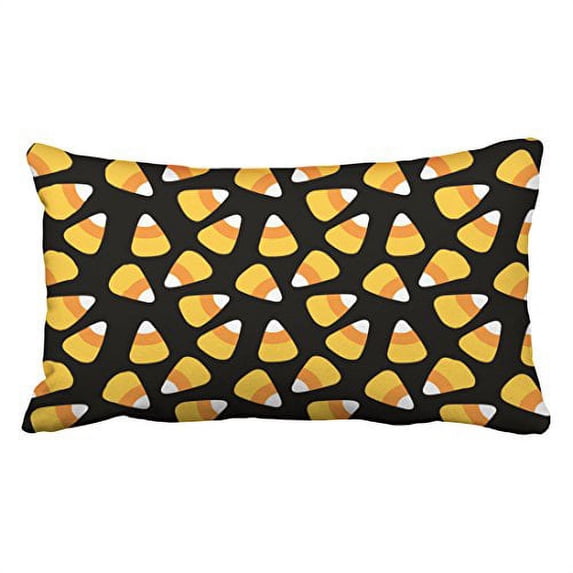WinHome Vintage Fashion Happy Halloween Colorful Candies Corn Pattern Trick Or Treat Polyester 20 x 30 Inch Rectangle Throw Pillow Covers With Hidden Zipper Home Sofa Cushion Decorative Pillowcases