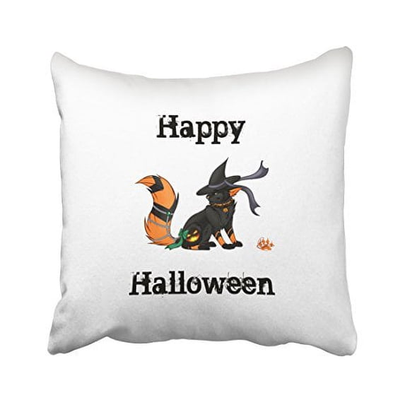 WinHome Vintage Fashion Happy Halloween Pirate Dog Pumpkin Polyester 18 x 18 Inch Square Throw Pillow Covers With Hidden Zipper Home Sofa Cushion Decorative Pillowcases