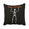 thumbnail image 1 of WinHome Vintage Fun Happy Halloween skeleton Chic Pattern Black And White Polyester 18 x 18 Inch Square Throw Pillow Covers With Hidden Zipper Home Sofa Cushion Decorative Pillowcases, 1 of 1