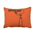 thumbnail image 1 of WinHome Vintage Fun Happy Halloween skeleton Chic Pattern Orange Polyester 20 x 30 Inch Rectangle Throw Pillow Covers With Hidden Zipper Home Sofa Cushion Decorative Pillowcases, 1 of 1
