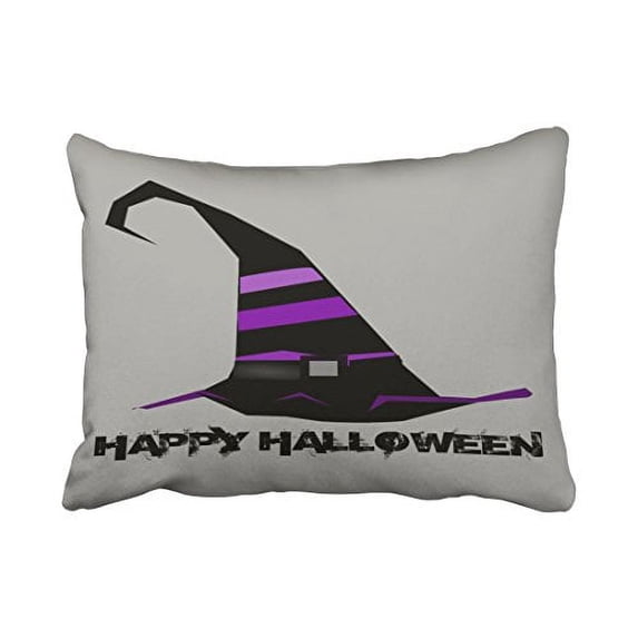 WinHome Vintage Gothic Halloween Witch Hat Throw Pillow Covers Cushion Cover Case 20X30 Inches Pillowcases Two Side