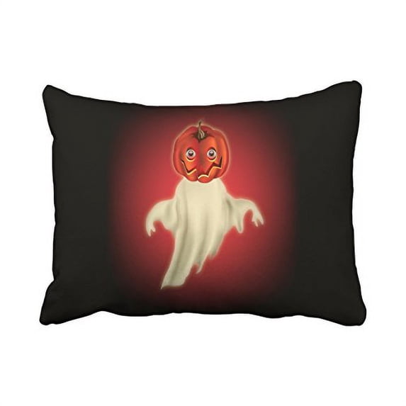 WinHome Vintage Modern Funny Halloween Pumpkin Headed Ghost Personalized Polyester 20 x 30 Inch Rectangle Throw Pillow Covers With Hidden Zipper Home Sofa Cushion Decorative Pillowcases
