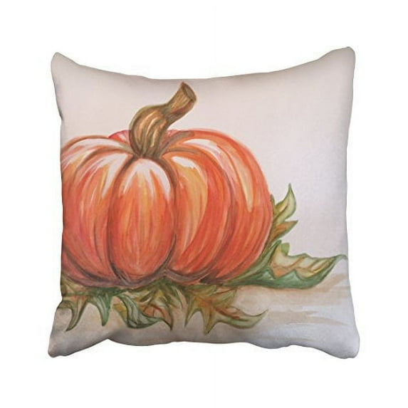 WinHome Vintage Modern Funny Halloween Pumpkin Watercolor Personalized Polyester 18 x 18 Inch Square Throw Pillow Covers With Hidden Zipper Home Sofa Cushion Decorative Pillowcases