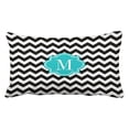 thumbnail image 1 of WinHome Vintage Popular Black And White Chevron With Teal Monogram Polyester 20 x 30 Inch Rectangle Throw Pillow Covers With Hidden Zipper Home Sofa Cushion Decorative Pillowcases, 1 of 1