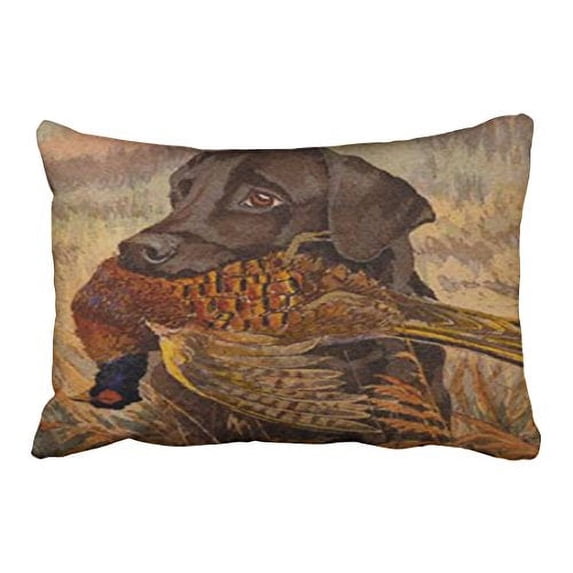 WinHome Vintage Real Vivid Hound Hunting Rustic Style Oil Painting Polyester 20 x 30 Inch Rectangle Throw Pillow Covers With Hidden Zipper Home Sofa Cushion Decorative Pillowcases