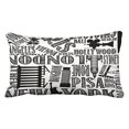 thumbnail image 1 of WinHome Vintage Simple Black And White World Cities Polyester 20 x 30 Inch Rectangle Throw Pillow Covers With Hidden Zipper Home Sofa Cushion Decorative Pillowcases, 1 of 1