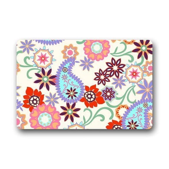 WinHome Vintage Style Paisley Doormat Floor Mats Rugs Outdoors/Indoor Doormat Size 23.6x15.7 inches
