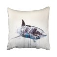 thumbnail image 1 of WinHome Watercolor Blue And Purple Shark Drawing Decorative Pillowcases With Hidden Zipper Decor Cushion Covers Two Sides 18x18 inches, 1 of 1