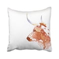 thumbnail image 1 of WinHome Watercolor Brown Bull Head Art Drawing Decorative Pillowcases With Hidden Zipper Decor Cushion Covers Two Sides 20x20 inches, 1 of 1