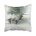 thumbnail image 1 of WinHome Watercolor Wetlands Deers And Green Tree Decorative Pillowcases With Hidden Zipper Decor Cushion Covers Two Sides 20x20 inches, 1 of 1