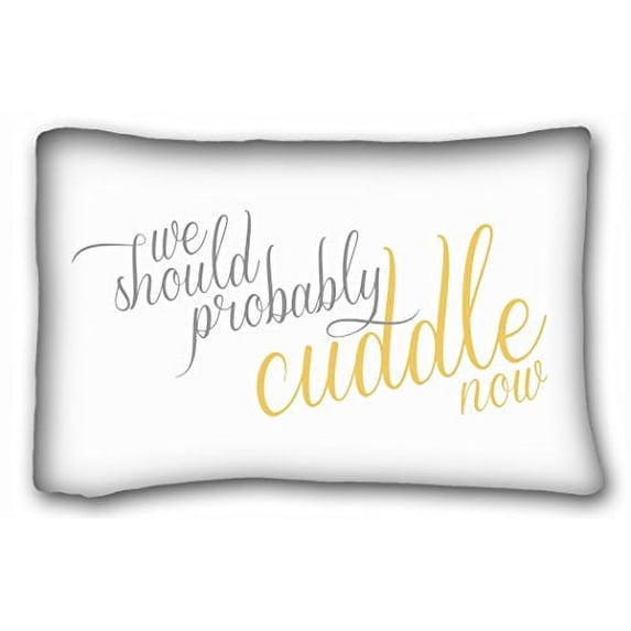 WinHome We Should Probably Cuddle Now Soft Rectangle Zippered Pillow Case Cover Size 20x30 inches Two Sided Print