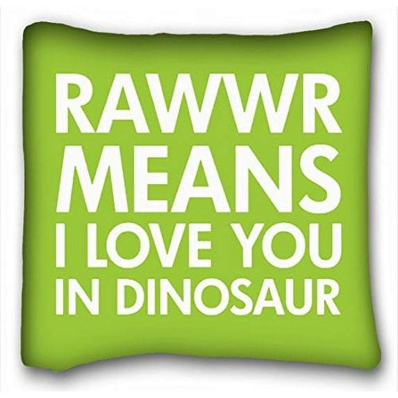 WinHome Wet Rawr Means I Love You In Dinosaur Pillowcase Throw Pillow Case Cases Cover Cushion Covers Kids Sofa Size 20x20 Inches Two Side