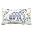 thumbnail image 1 of WinHome White Elephant Leaf Gypsy Geometric Boho Polyester 20 x 30 Inch Rectangle Throw Pillow Covers With Hidden Zipper Home Sofa Cushion Decorative Pillowcases, 1 of 1