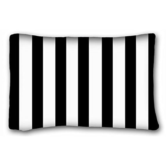 WinHome Wild Bramble Black and White Striped Pillow Case Cases Cover Cushion Covers Sofa Size 20x30 Inches Two Side
